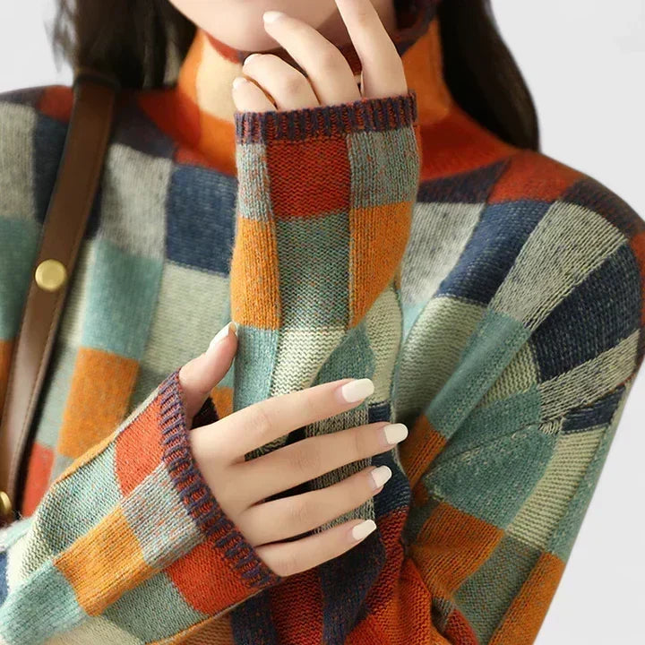 Florence™ | Colorful Check Knit Sweater