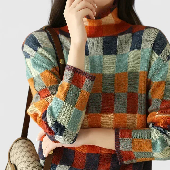 Florence™ | Colorful Check Knit Sweater