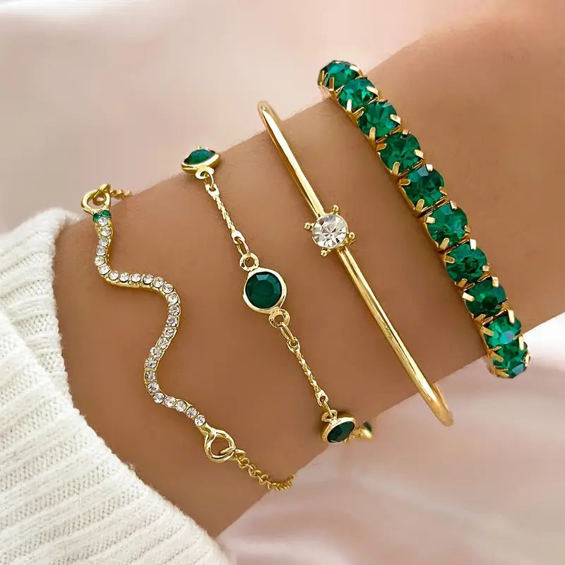 Wendy | Retro Green Zirconia Bracelet