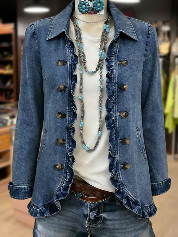 Matilda™ | Vintage Ruffle Button Jacket