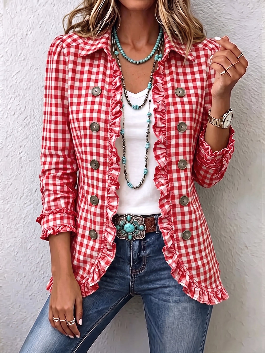 Matilda™ | Vintage Ruffle Button Jacket