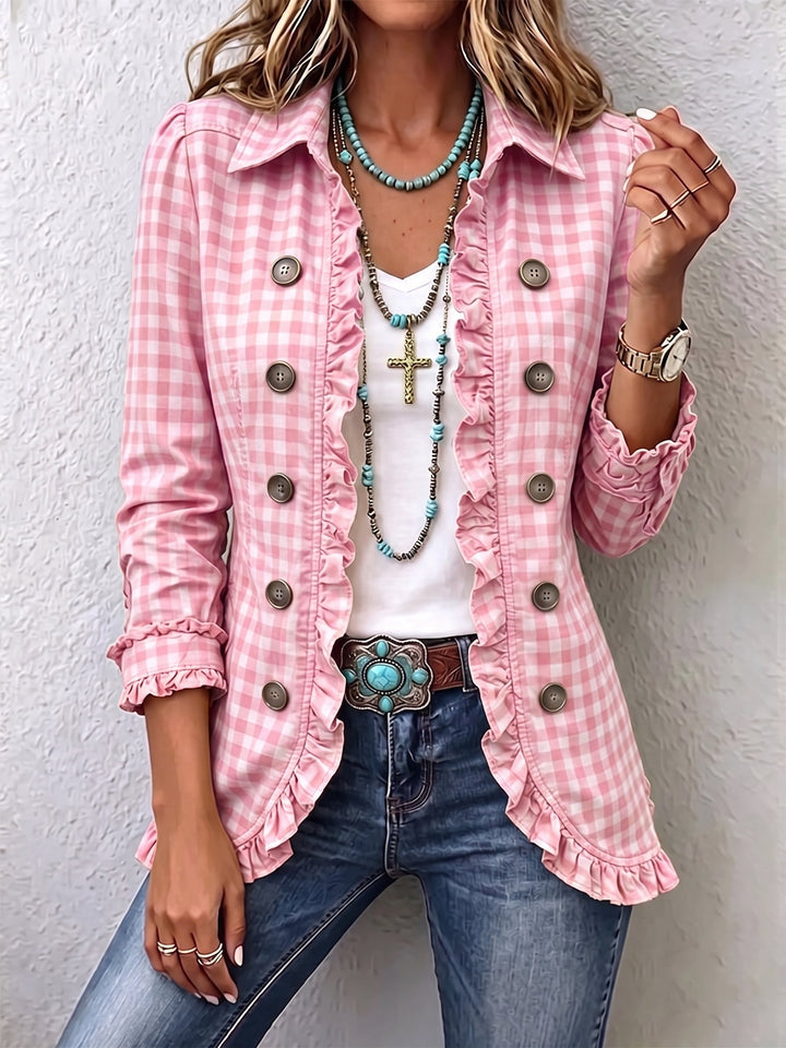Matilda™ | Vintage Ruffle Button Jacket
