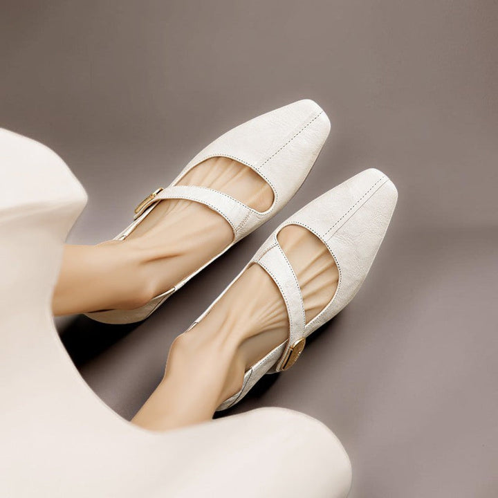 Ruby™ | Gold-Accent Block Heel Mary Janes