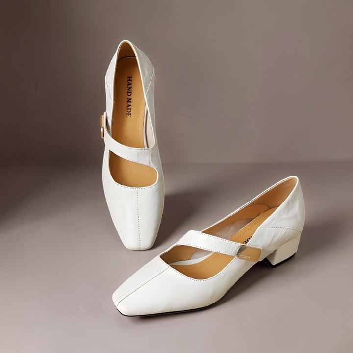 Ruby™ | Gold-Accent Block Heel Mary Janes